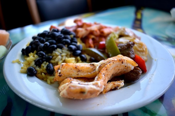 a plate of food on a table