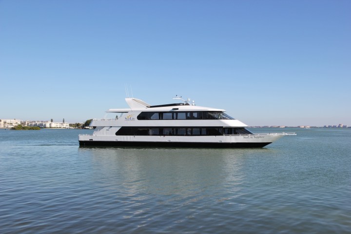 a large ship in the middle of a body of water