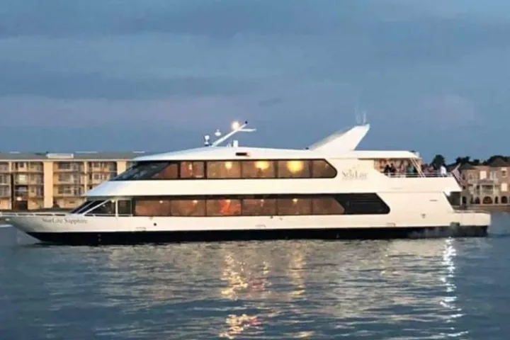 a small boat in a large body of water